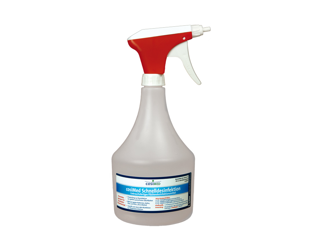 CosiMed Desinfektionsmittel speziell für Kunstleder, 1 Liter-Sprühflasche